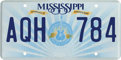 MS license plate AQH784