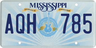 MS license plate AQH785
