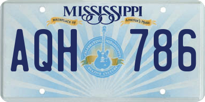MS license plate AQH786