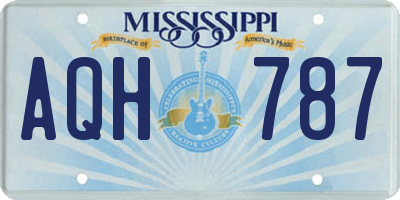MS license plate AQH787
