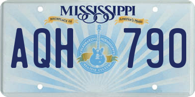 MS license plate AQH790