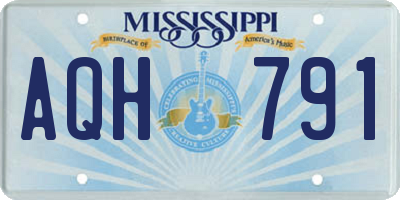 MS license plate AQH791