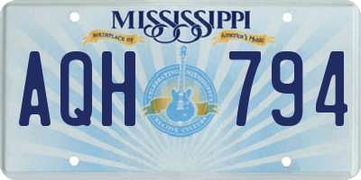MS license plate AQH794
