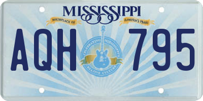 MS license plate AQH795