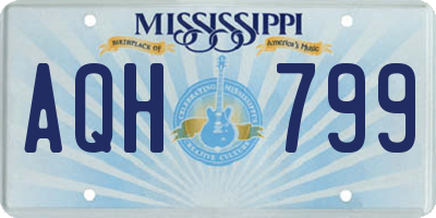 MS license plate AQH799