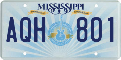 MS license plate AQH801