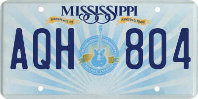 MS license plate AQH804
