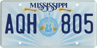 MS license plate AQH805