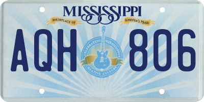 MS license plate AQH806