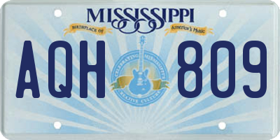 MS license plate AQH809