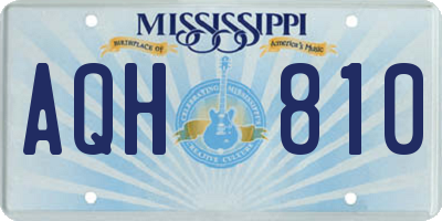 MS license plate AQH810