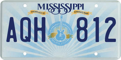 MS license plate AQH812