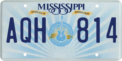 MS license plate AQH814