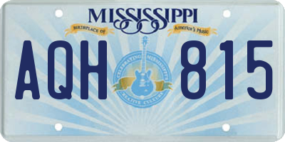 MS license plate AQH815