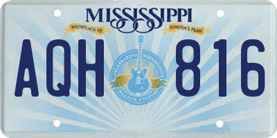 MS license plate AQH816