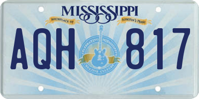 MS license plate AQH817