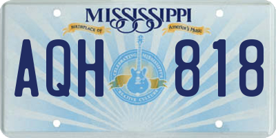 MS license plate AQH818