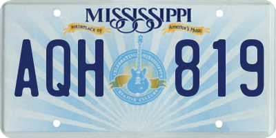 MS license plate AQH819