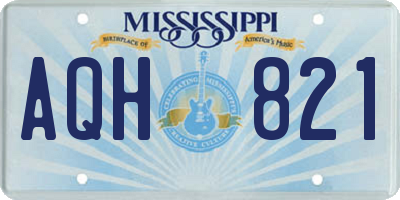 MS license plate AQH821
