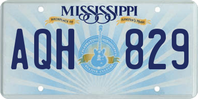 MS license plate AQH829