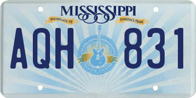 MS license plate AQH831