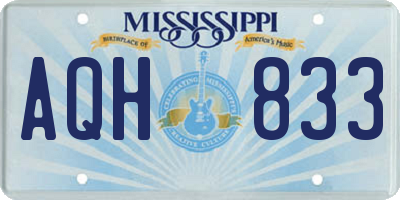 MS license plate AQH833