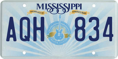 MS license plate AQH834
