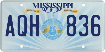 MS license plate AQH836