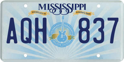 MS license plate AQH837