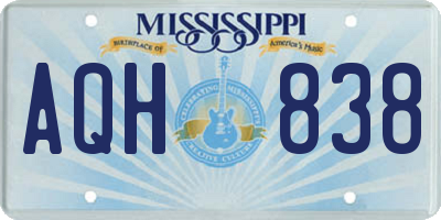 MS license plate AQH838