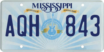 MS license plate AQH843