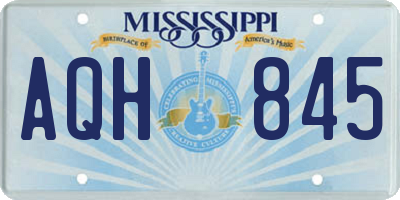 MS license plate AQH845