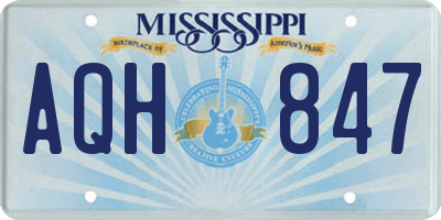 MS license plate AQH847