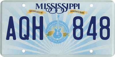 MS license plate AQH848