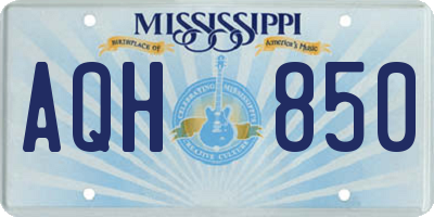 MS license plate AQH850