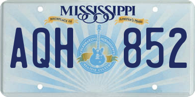 MS license plate AQH852