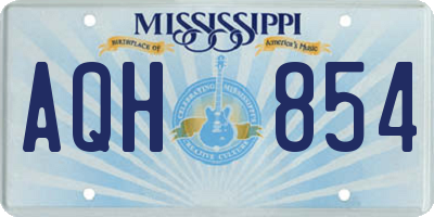 MS license plate AQH854