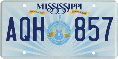 MS license plate AQH857