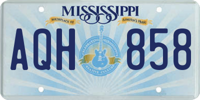 MS license plate AQH858