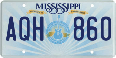 MS license plate AQH860