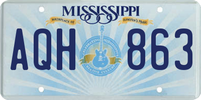 MS license plate AQH863