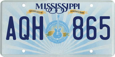 MS license plate AQH865