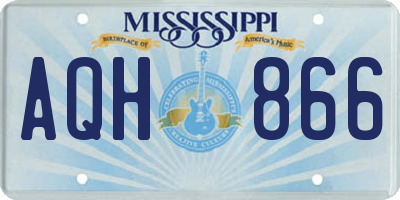 MS license plate AQH866