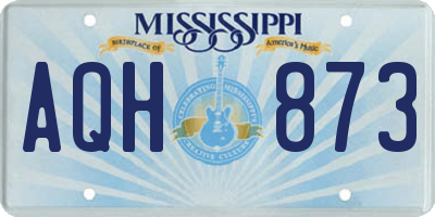 MS license plate AQH873