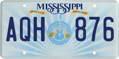 MS license plate AQH876