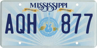 MS license plate AQH877