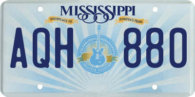 MS license plate AQH880