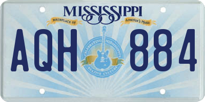MS license plate AQH884