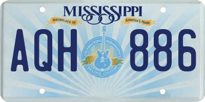 MS license plate AQH886