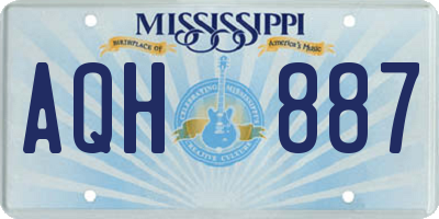 MS license plate AQH887